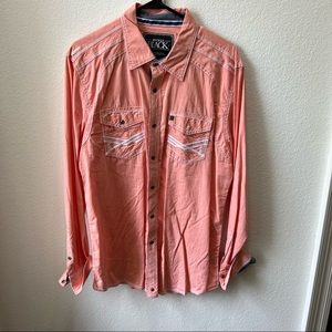 Like new men’s Buckle Black long sleeve button up shirt. Size Large